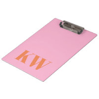 Moderne rosa-orange Monogramm-Initialen personalis