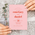 Moderne rosa Orange Trendy Mix Match Wedding Einladung<br><div class="desc">Moderne rosa Orange Trendy Mix Match Wedding Einladungen mit modernen,  fett-modernen Farben.</div>