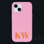 Moderne rosa orangefarbene Monogramm-Initialen Per Case-Mate iPhone Hülle<br><div class="desc">Moderne rosa Orange Monogram Initials Personalisiert iPhone 15 Case</div>