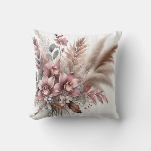 Moderne, rosa orchid blumengeschmückte und tropisc kissen