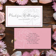 Moderne rosa Pfingstrose Floral Spa Stylistin Ther