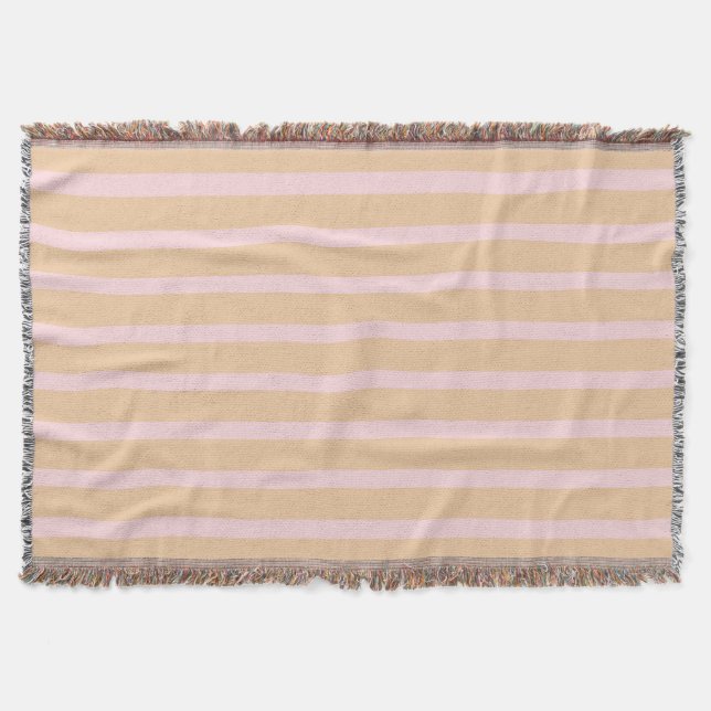 Moderne rosa-pfirsich-gestreift decke (Vorderseite)