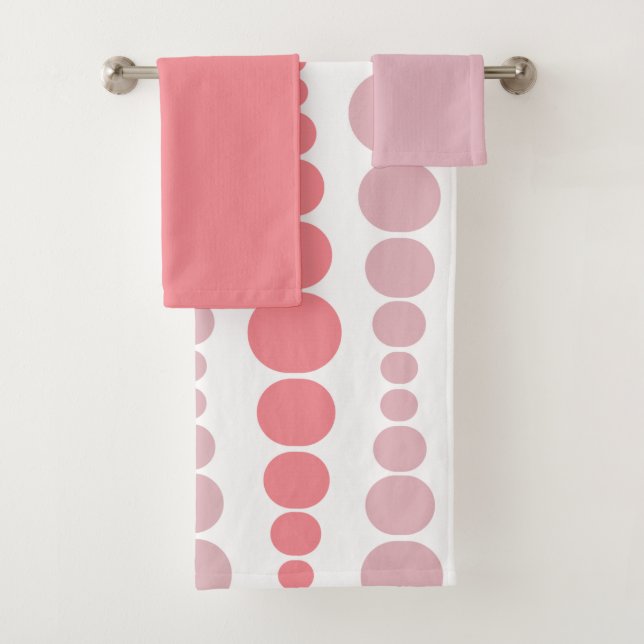 Moderne rosa Rechtecke Badetuch Set (Insitu)