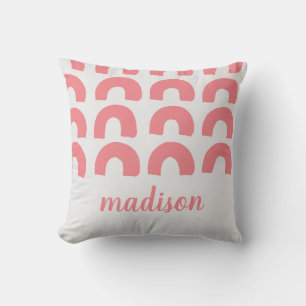 Moderne rosa Regenbogen grau Adorable Kids Custom Kissen