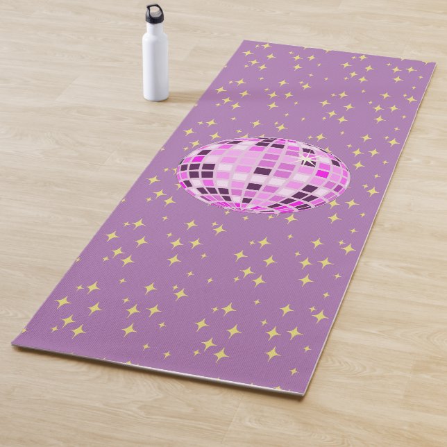 Moderne rosa Retro Diskothek Ball Lila Yogamatte (Beispiel)