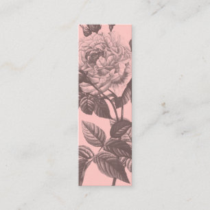 Moderne rosa Rose Blume mädchenhaften Blumengebirg Mini Visitenkarte