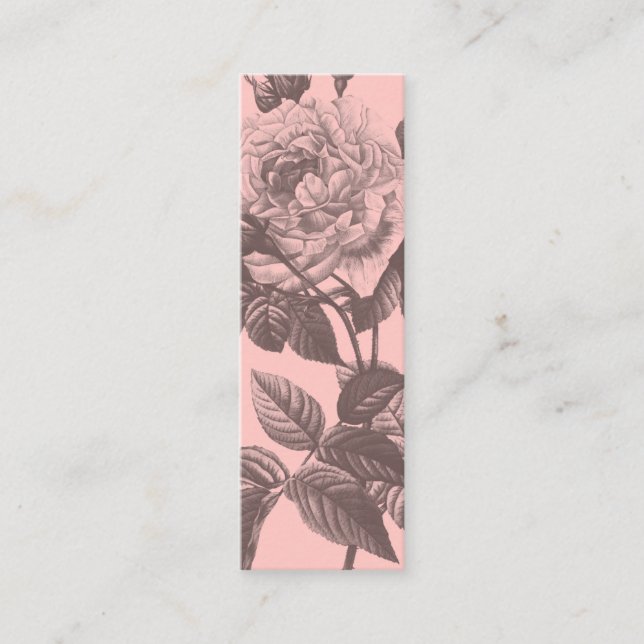 Moderne rosa Rose Blume mädchenhaften Blumengebirg Mini Visitenkarte (Vorderseite)