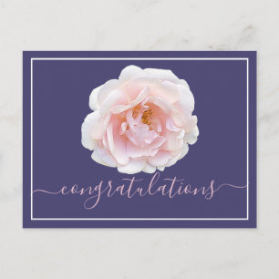 Moderne rosa Rose Botanical Chic Gratulation Postkarte