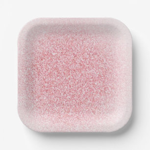 Moderne rosa Rose Gold Glitzer Template Pappteller
