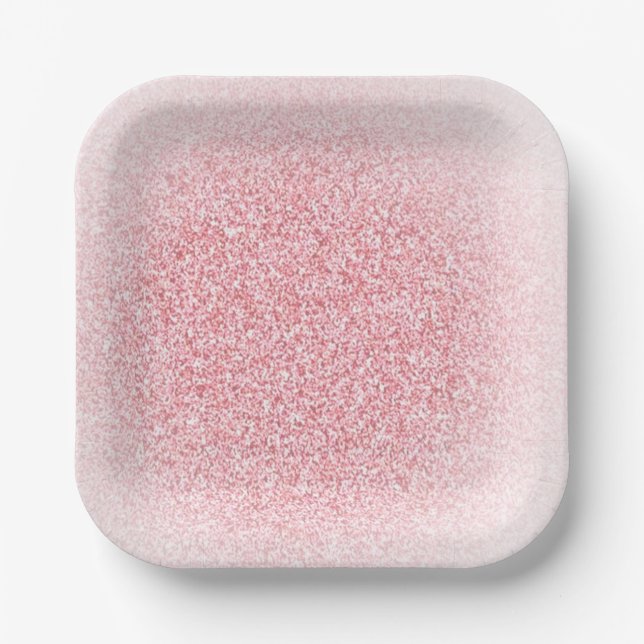 Moderne rosa Rose Gold Glitzer Template Pappteller (Vorderseite)