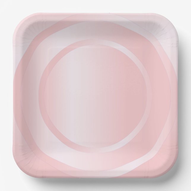 Moderne rosa Rose Gold Trendy Elegante Farbe Pappteller (Vorderseite)