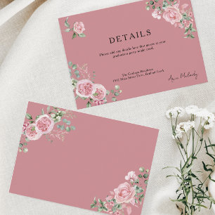 Moderne rosa Rosen Details Abschluss Begleitkarte