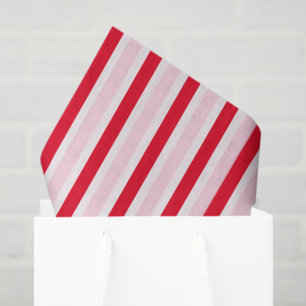 Moderne rosa rote gestreifte Weihnachten Seidenpapier