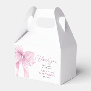 Moderne rosa Schleife Baby Shower Dankeschön Geschenkschachtel