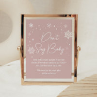 Moderne rosa Schneeflocken Baby-Dusche Say Baby ni