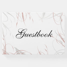 Moderne Rosa Schnörkel Elegante Hochzeit Gästebuch
