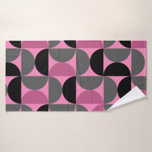 Moderne rosa, schwarz und grau badehandtuch