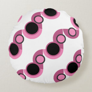 Moderne rosa, schwarz und grau rundes kissen