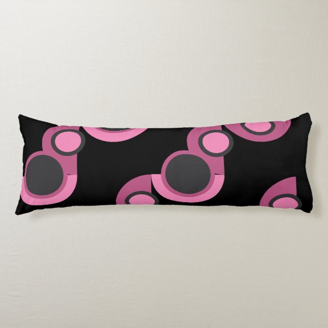Moderne rosa, schwarz und grau seitenschläferkissen (Vorderseite)
