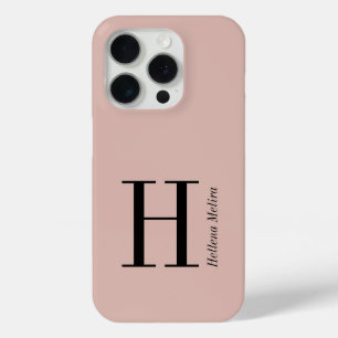 Moderne Rosa-Schwarze Monogramm-Name Case-Mate iPhone Hülle