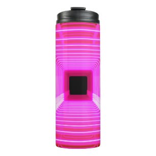 Moderne rosa Science-Fiction-Pop-Art-Szene Thermosbecher