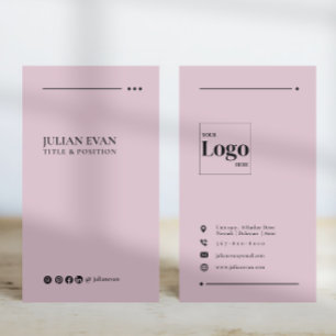 Moderne rosa Social Media in Verbindung Visitenkarte