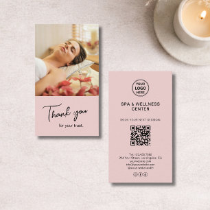 Moderne rosa Spa-Wellness-Dankeskarten Visitenkarte
