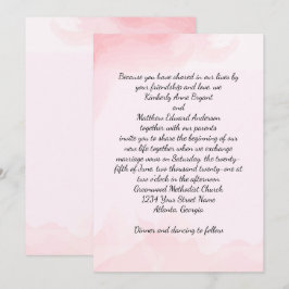 Moderne Rosa Splash Hintergrund Hochzeitsszenierun Einladung