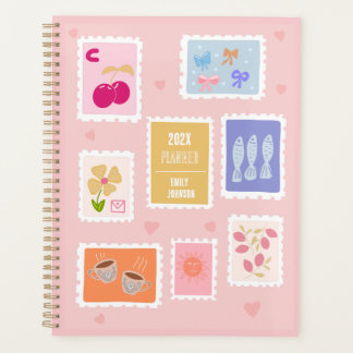 Moderne rosa Stempel rosa süße Kokette  Planer