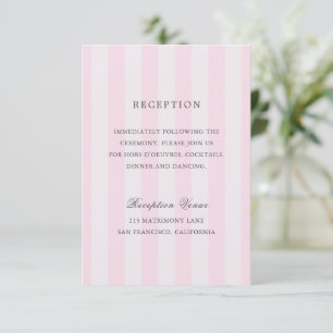 Moderne rosa Streifen Elegante Hochzeit Begleitkarte