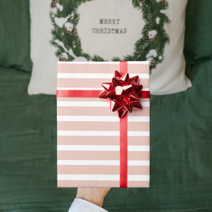 Moderne rosa Streifen Weihnachtsverpackungspapier Geschenkpapier