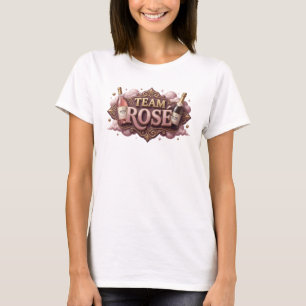 Moderne rosa TEAM ROSE künstlerisches Motiv T-Shirt