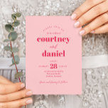 Moderne rosa Trendy Mix Match Wedding Einladung<br><div class="desc">Moderne rosa Trendy Mix Match Wedding Einladung mit modernen,  fett-modernen Paarungen.</div>