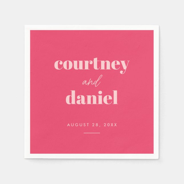 Moderne rosa Trendy Mix Match Wedding Serviette (Vorderseite)