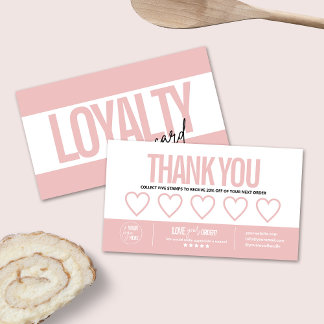 Moderne rosa Treuekarte, Business Punch Card Treuekarte