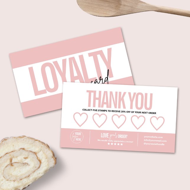 Moderne rosa Treuekarte, Business Punch Card Treuekarte (Von Creator hochgeladen)