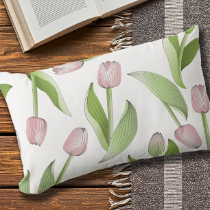 Moderne rosa Tulpe im Freien Kissen Für Draußen