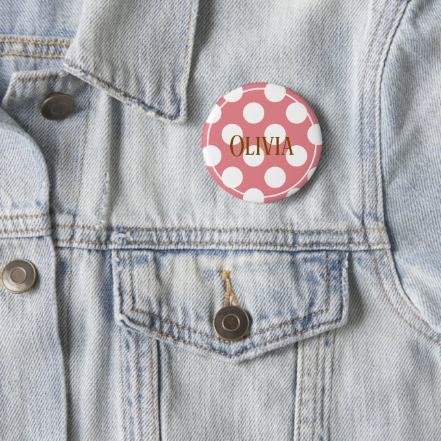 Moderne rosa Tupfen Button (Beispiel)