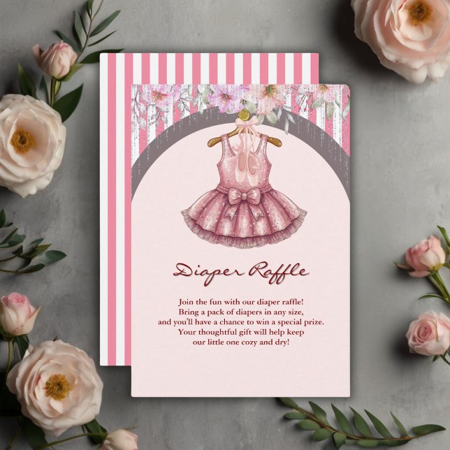 Moderne rosa Tutu Ballerina Ballet Girl Babydusche Begleitkarte (Von Creator hochgeladen)