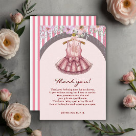 Moderne rosa Tutu Ballerina Ballet Girl Babydusche Dankeskarte