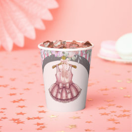 Moderne rosa Tutu Ballerina Ballet Girl Babydusche Pappbecher