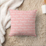 Moderne rosa Typografie Kissen<br><div class="desc">Ein modernes, rosa und weiße Typografie-Muster.</div>
