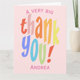 Moderne rosa Typografie Vielen Dank für Ihre Werts Karte