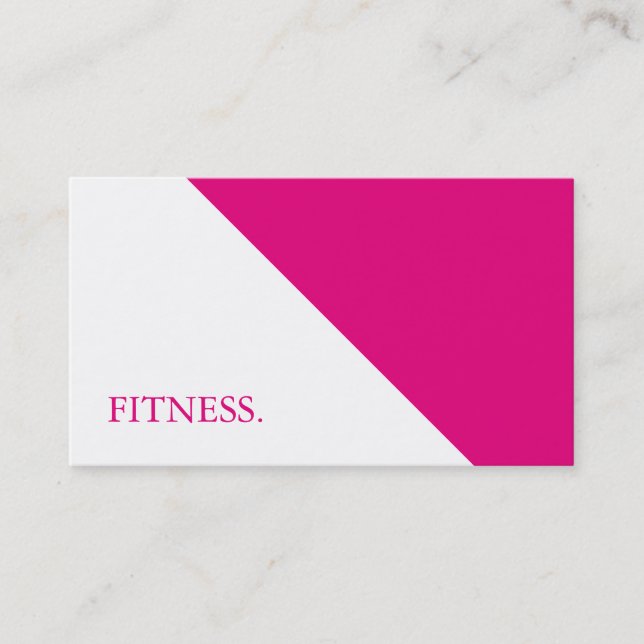 Moderne rosa u. weiße Fitness Visitenkarte (Vorderseite)