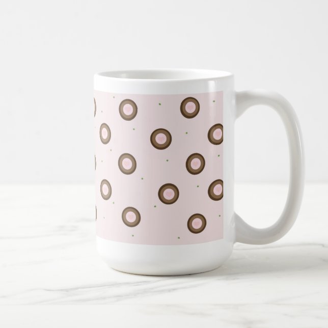 Moderne rosa und braune Kreise Kaffeetasse (Rechts)