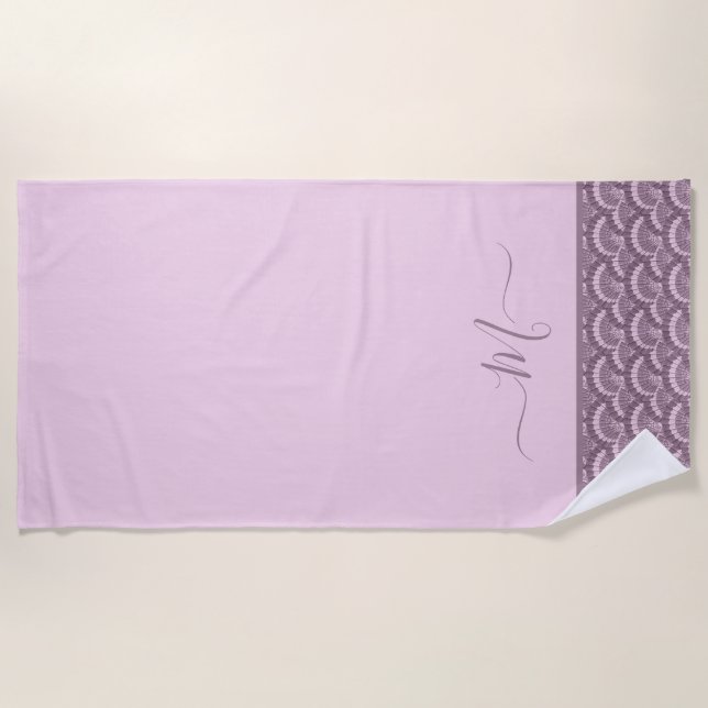 Moderne Rosa und Burgund Seashell Muschel Elegant Strandtuch (Vorderseite)