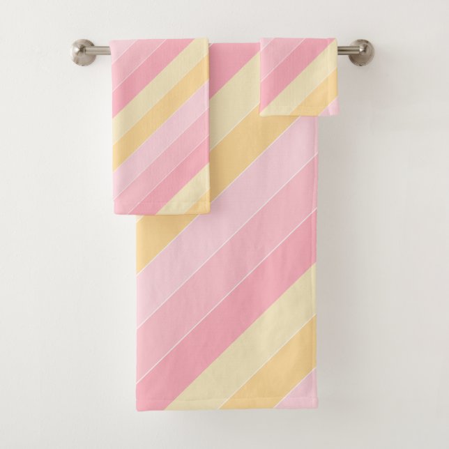 Moderne rosa und gelb-gelbe, elegante Vorlage Badhandtuch Set (Insitu)