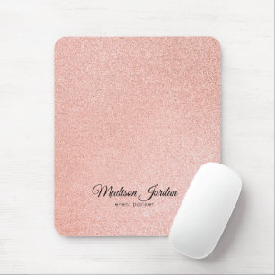 Moderne rosa und goldene Marmor Glitter Mousepad