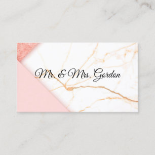 Moderne rosa und goldene Marmor-Optik Platzkarte