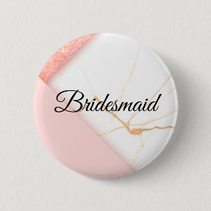Moderne rosa und goldene Marmorbrücke Button